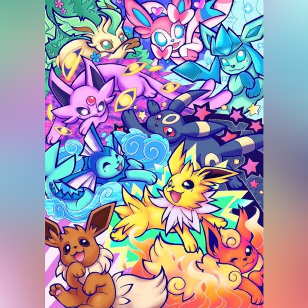 Eevee Evolution DIY 5D Full Round Drill Diamond Painting